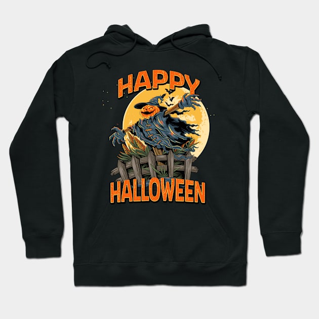 Funny Pumpkin Halloween Scarecrow Hoodie by Foxxy Merch